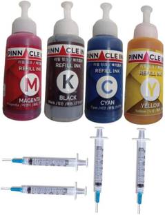Pinnacle Ink HP DeskJet Refill Ink 4729 Black + Tri Color Combo Pack Ink Bottle