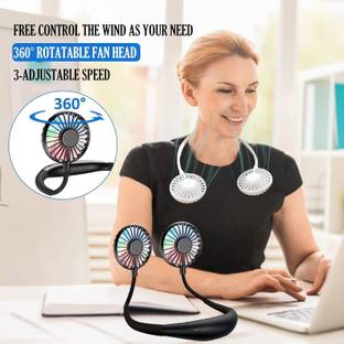 SIGNAMIO Hand Free Neck Fan, Rechargeable Mini USB Fan with 360 Rotation Inline Fan