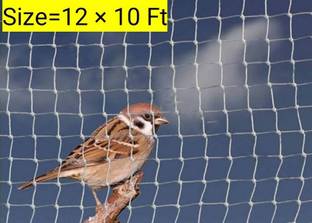 Netcro 12 X 10 Ft Anti Bird Net For Balcony/Pigeon Net/HDPE Material 6 Ply Thread/ Insect Net