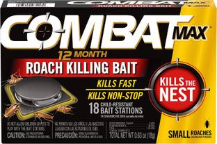 Combat Max 12 Month Roach Killing Bait Station, Small, Black, Pack of 1
