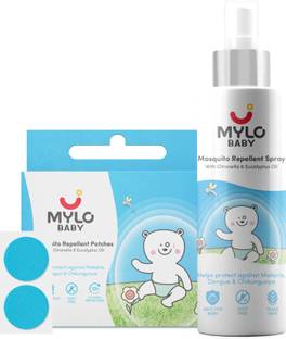 MYLO Baby Mosquito Repellent Patches & Anti Mosquito Spray Combo, 12 hours Protection
