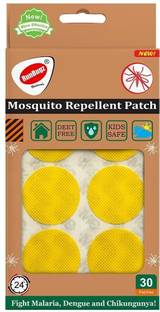 RunBugz Natural Repellent Mosquito Patches for Babies with 24 Hours Protection,30 Patches (Yellow Plain) -(Pack Of 1)