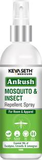 KEYA SETH AROMATHERAPY Ankush Mosquito & Insect Repellent Spray for Room & Apparel with Citronella, Lemongrass & Eucalyptus Oil Non-Toxic & No DEET Formula -Safe for kids