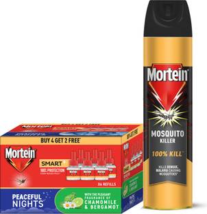 Mortein Flying Insect Killer with Target Nozzle 625ml+45ml *6 Mosquito Repellent Refill