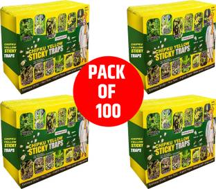 Chipku Yellow Sticky Trap for Insect in Garden & Farm (Pack of 100 Traps)
