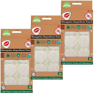 RunBugz Natural Repellent Mosquito Patches for Babies with 24 Hours Protection,30 Patches (White Plain) -(Pack Of 3)