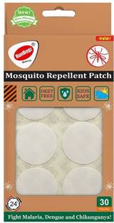 RunBugz Natural Repellent Mosquito Patches for Babies with 24 Hours Protection,30 Patches (White Plain) -(Pack Of 1)