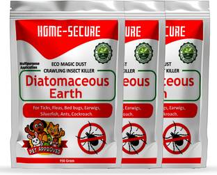 Home-Secure Organic Diatomaceous Earth Crawling Insects Repellent For Ticks, Fleas, Bedbugs