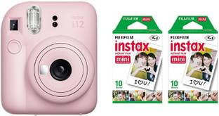 FUJIFILM Instax mini 12 Blossom Pink Instant Film Camera with 10X2 Pack of Instant Film Instant Camera