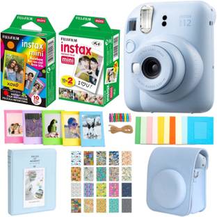 FUJIFILM Instax mini 12 Pastel Blue+10x2 Film+ 10x1 rainbow film+Carrying Case,Album,Stickers,frames I...
