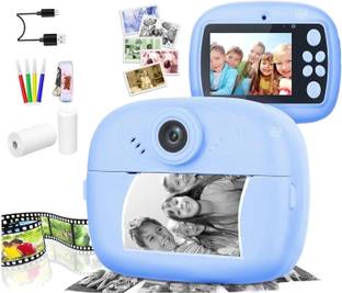 BuyLuxe Blue-48 Kids Instant Print Camera – Mini Digital HD Photo & Video Camcorder with Games Instant...