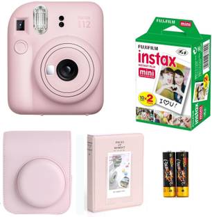 FUJIFILM Instax mini 12 Blossom Pink Instant Camera with 10x2 Film + pouch and 64 sheet album Instant ...