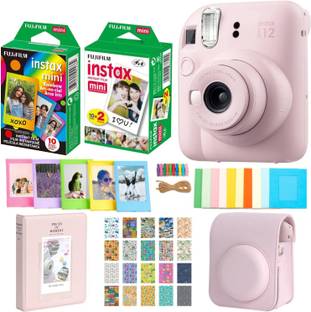 FUJIFILM Instax mini 12 Blossom Pink+10x2 Film+ 10x1 rainbow film+Carrying Case,Album,Stickers,frames ...
