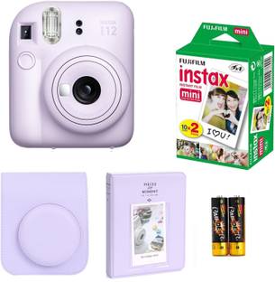 FUJIFILM Instax mini 12 Lilac Purple Instant Camera with 10x2 Film + pouch and 64 sheet album Instant Camera