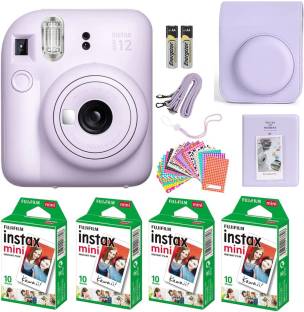 FUJIFILM Instax mini 12 Lilac Purple Instant Camera+10x4 Film+Carrying Case,Album,Stickers Bundle Inst...