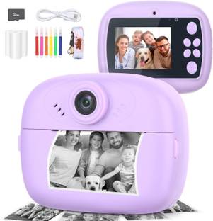 BuyLuxe Blue-48 Kids Instant Print Camera – Mini Digital HD Photo & Video Camcorder with Games Instant...
