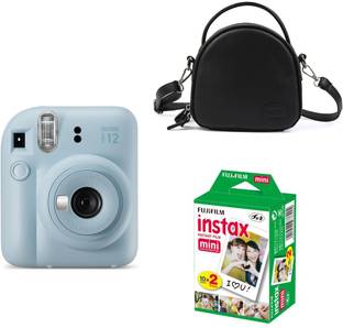 FUJIFILM Instax mini 12 Instant Film Camera with Black shell bag and 20 Shots film Instant Camera