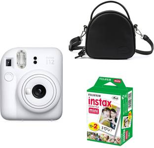 FUJIFILM Instax mini 12 Clay White Camera with Black shell bag and 20 Shots Ifilm Instant Camera
Exposure Mode: Automatic
View Finder: Yes
Self Timer: Yes
Battery Included
1 Year Manufacturer warranty
