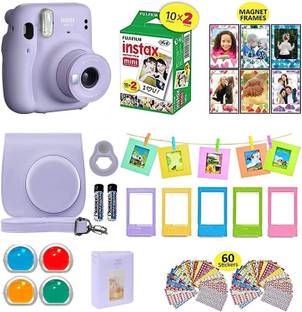 FUJIFILM Instax Mini 11 Mini 11 Purple with 20 shots,pouch, Album, frames, color filters, stickers Ins...