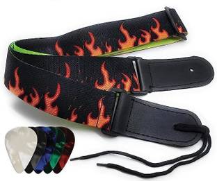 Mocking Bird Adjustable Guitar Strap Belt with 5 Picks for Acoustic/Electric/Bass Guitars Polyester, Nylon Strap