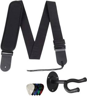 Mocking Bird Guitar Belt with Picks & Hanger For Acoustic Guitar, Bass & Electric Guitar Nylon Strap