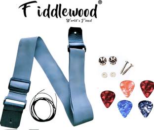 FIDDLEWOOD GUITAR BELT | GREY COLOR | 5 PLECTRUMS & 2 METAL STRAP LOCKS FOR BELT STRAP Nylon Strap