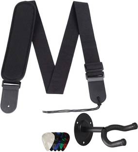 Mocking Bird Guitar Belt with Picks & Hanger For Acoustic Guitar, Bass & Electric Guitar Nylon Strap