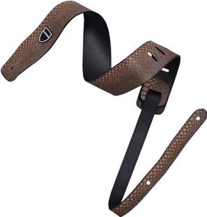 KADENCE Guitar Strap Faux Snakeskin Mustard Adjustable for Guitars. Nylon Strap