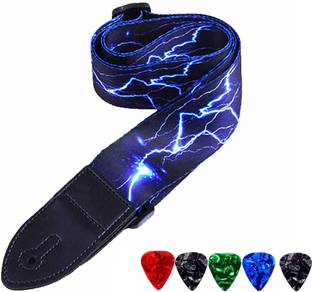 Mocking Bird Guitar Strap for Acoustic Electric Bass Guitar Adjustable Guitar Belt with Picks Nylon, Polyester Strap