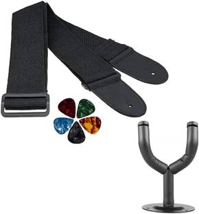 AMG Music Guitar Strap Adjustable Nylon Guitar Belt with Picks & wall Mount Hanger Nylon Strap