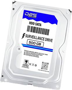 D25 Video 500GB Surveillance Hard Disk for All CCTV Camera DVR 500 GB Surveillance Systems Silver SATA...