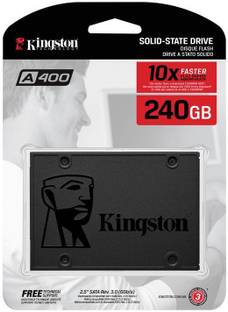KINGSTON A 400 240 GB All in One PC's, Desktop, Laptop Dark Grey SATA III Internal Solid State Drive (SSD) (SA400S37)