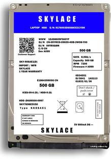 SKYLACE Internal Hard Drive 500 GB Laptop, Desktop Silver SATA Internal Hard Disk Drive (HDD) (6 Gb/s, 5400 RPM, 128MB Cache)