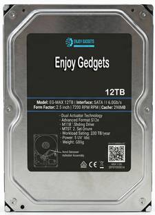 EnjoyGadgets Sata Internal Drive 12 TB All in One PC's, Desktop, Network Attached Storage Black SATA I...