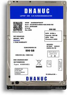 DHANUC SG123 500 GB Laptop SILVAR SATA II Internal Hard Disk Drive (HDD) (SG 500)