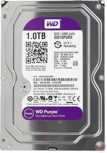 WD Purple 1 TB Surveillance Systems Purple SATA Internal Hard Disk Drive (HDD) (WD10PURX-64E5Y0)