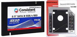 EXPERTRONICS Pro 256 GB Laptop, All in One PC's Black SATA III Internal Solid State Drive (SSD) (Consistent SSD 256GB WIth Caddy 9.5MM)