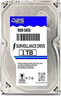 D25 Video 1TB Surveillance Hard Disk for All CCTV Camera DVR 1 TB Surveillance Systems Silver SATA Internal Hard Disk Drive (HDD) (1TB GB Hard Disk for CCTV DVR | 2 Years Warranty)