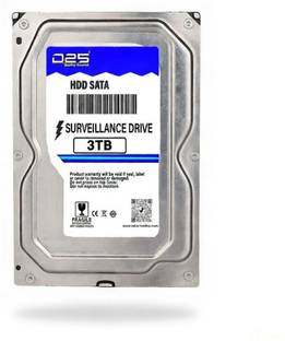 D25 3TB Internal Hard Disk for CCTV DVR | 3.5 Inch SATA Surveillance HDD 3 TB Surveillance Systems Sil...