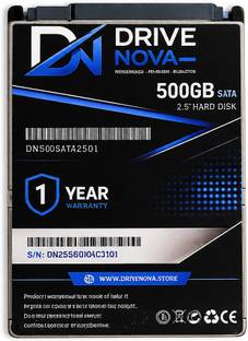 drivenova d500n 500 GB All in One PC's, Desktop, Laptop, Surveillance Systems Black SATA Internal Hard...Type: HDDInterface: SATAForm Factor: 2.5 InchCapacity: 500 GBAll in One PC's, Desktop, Laptop,
