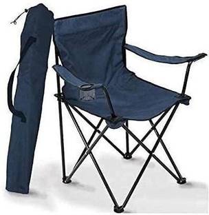 hirva creation Foldable Camping Chair with Armrest, Cup Holder, Carrying Bag for Outdoors Foldable Polyester, Steel Inversion Chair