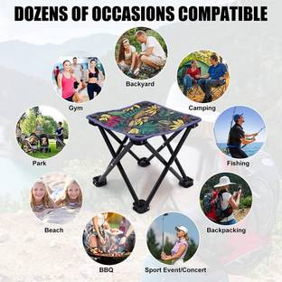 ZENPRO folding picnic camping stool easy to carry light wieght Foldable Steel Inversion Chair