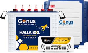 Genus Winner 1200 Inverter with Trolley and GTT200 Tall Tubular Inverter Battery