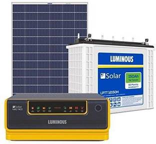 LUMINOUS NXG1400 + LPTT12150H 150Ah 1No + 165Watts Solar Panel 2Nos (Poly) Tubular Inverter Battery