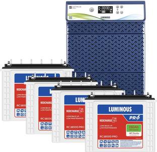 LUMINOUS HKVA Optimus 4500+ Inverter with 4 Units of RC18000 PRO Tubular Inverter Battery