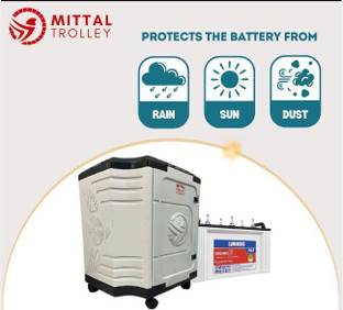 MITTAL PREMIUM PLASTIC IT TUBULAR Trolley for Inverter and Battery