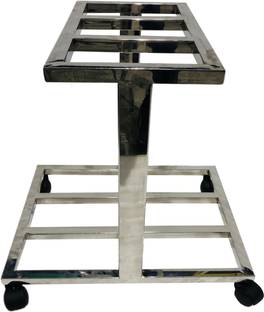 RATISON Stainless Steel Topless Double Sided Inverter Trolley Trolley for Inverter and Battery
