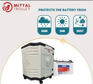 MITTAL PREMIUM PLASTIC IT TUBULAR Trolley for Inverter and Battery