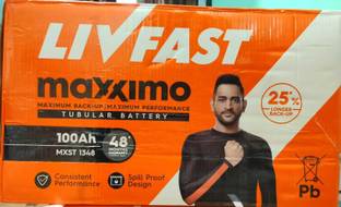 Livfast 500 VA 100Ah Inverter Battery with 48 Months Warranty Pure Sine Wave Inverter