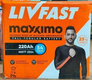 Livfast MXTT 2554 220Ah Tall Tubular UPS Inverter Battery Pure Sine Wave Inverter